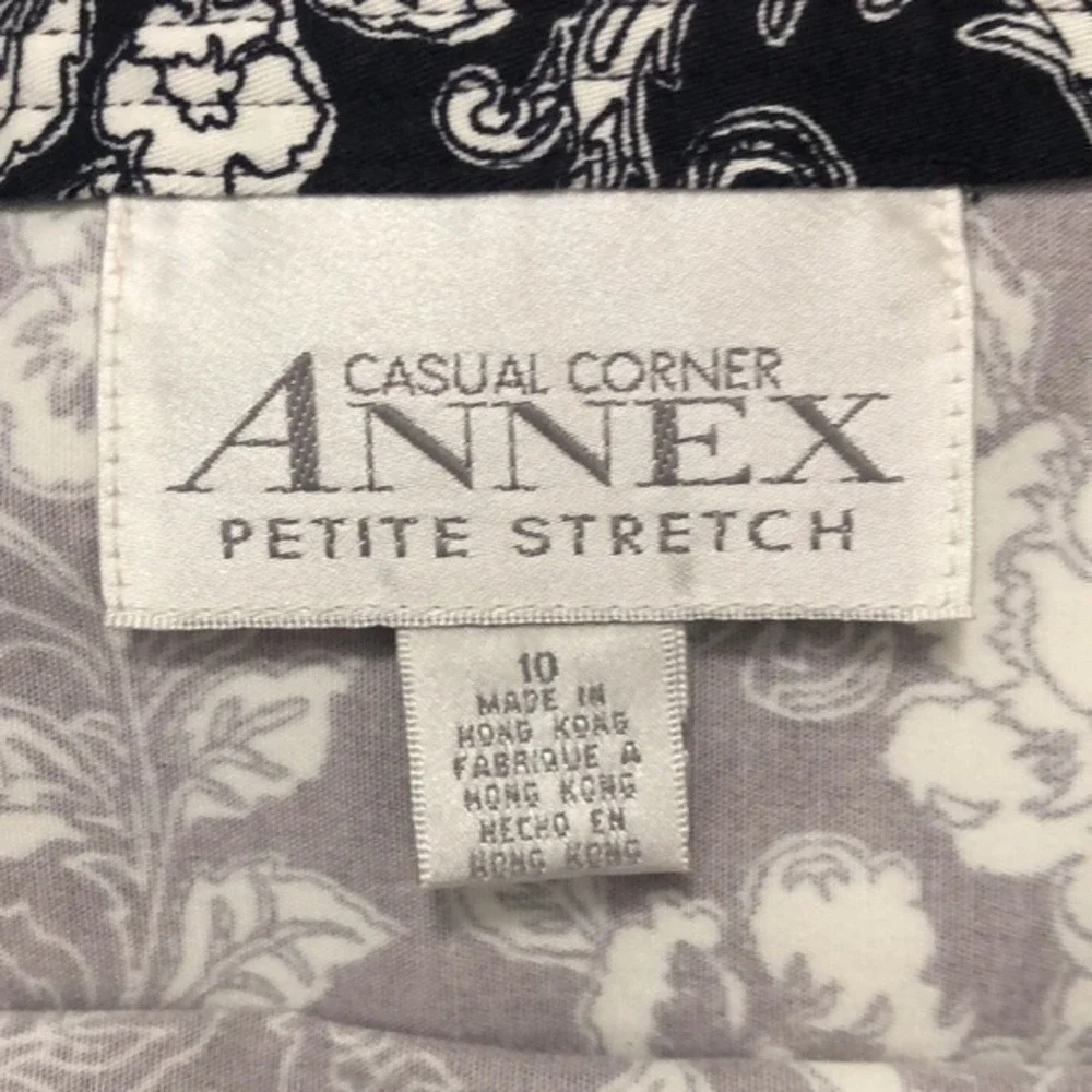 Casual Corner Annex Floral Wrap Skirt Black‎ White Womens 10